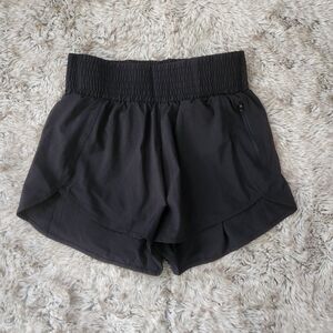 B Women's Lined Athletic Running Shorts Black Size Medium